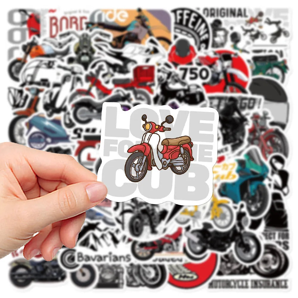 Vintage Motorcycle Sticker-Pack – Wasserfest (50 Stk.)