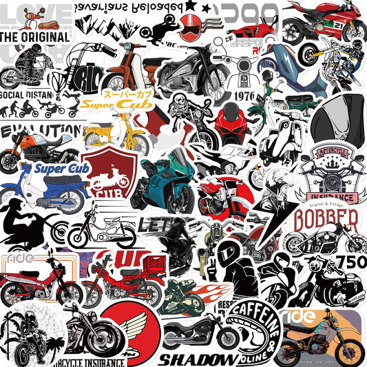 Biker Sticker-Pack – Wasserfeste Biker-Vinyl-Aufkleber (50 Stück)