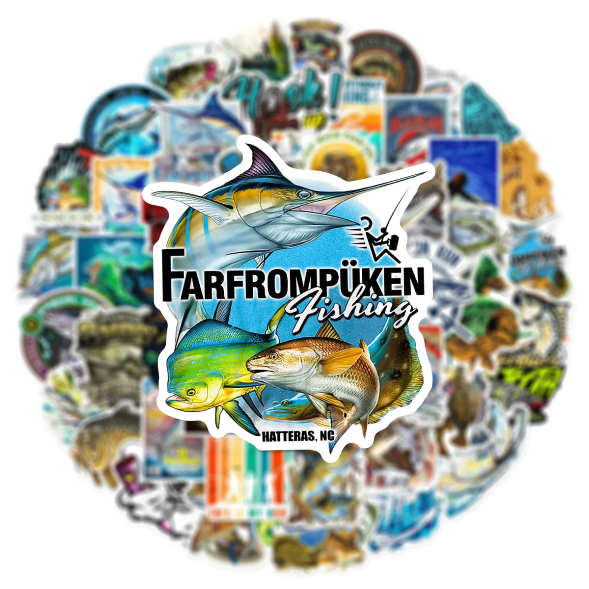 50er-Set Outdoor & Biker Sticker Pack – Wasserdicht