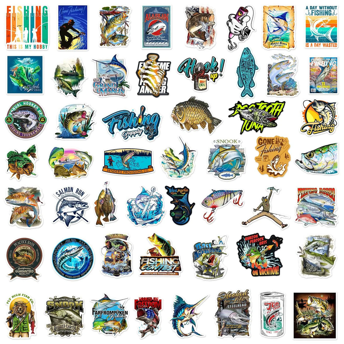 50er-Set Outdoor & Biker Sticker Pack – Wasserdicht