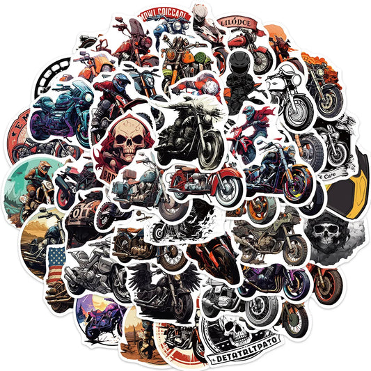 Moto & Helmet Biker Sticker-Pack – Wasserfest (50 Stück)