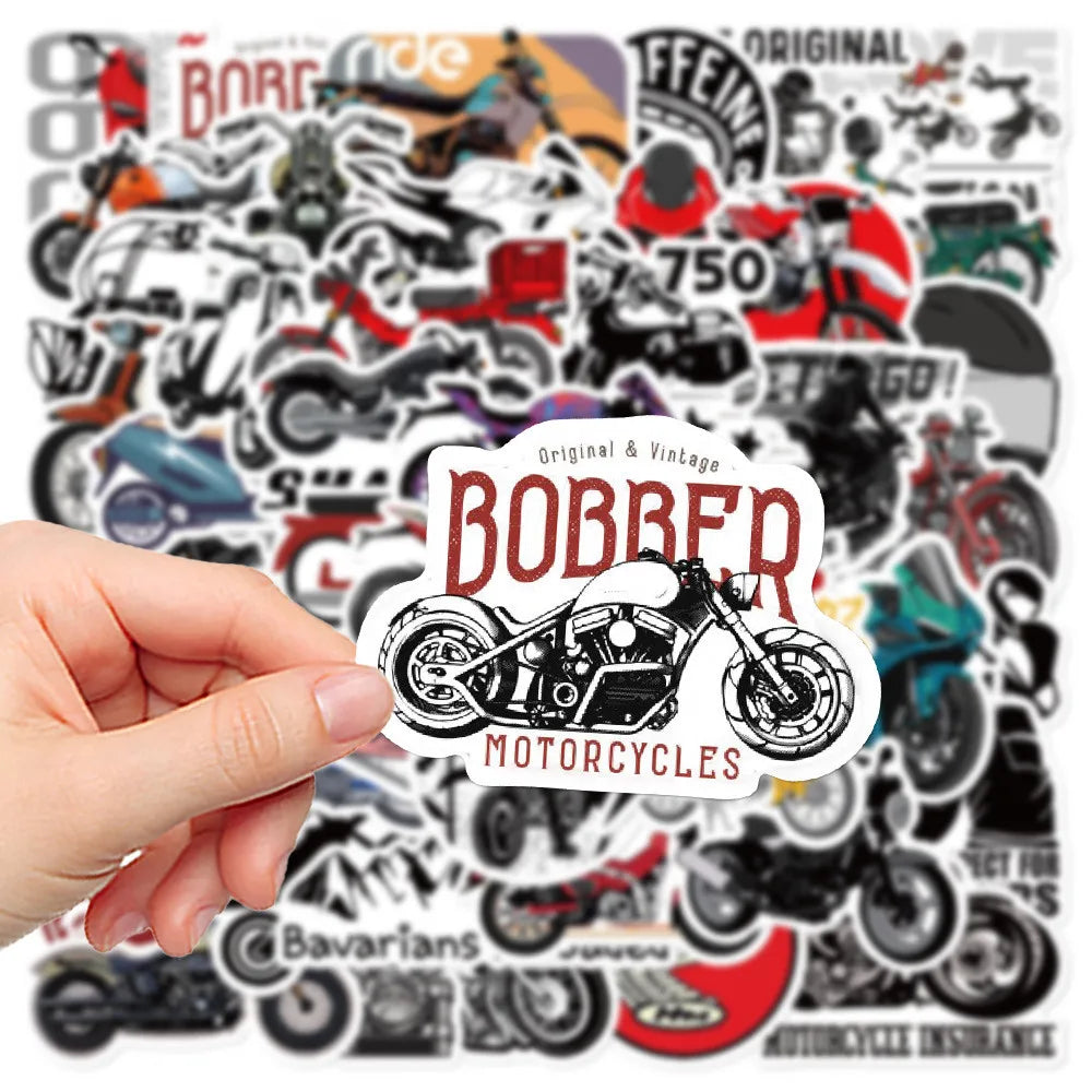 Vintage Motorcycle Sticker-Pack – Wasserfest (50 Stk.)
