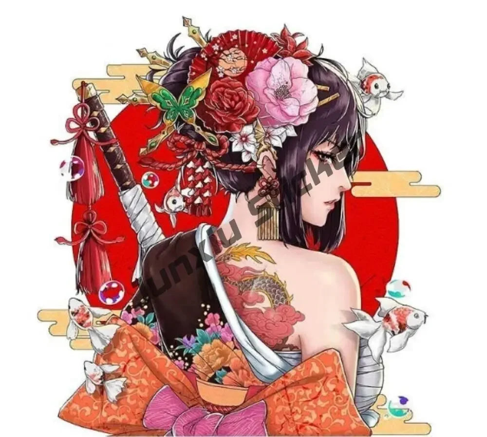 Japanische Oni & Samurai Vinyl-Sticker – Reflektierend & Wasserfest