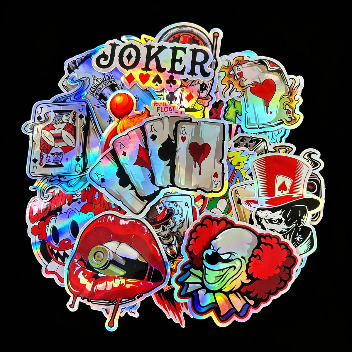Glänzende Sticker - Hochqualitativ, Regenbogenfarbig und Wasserfest ( 30 Stück )