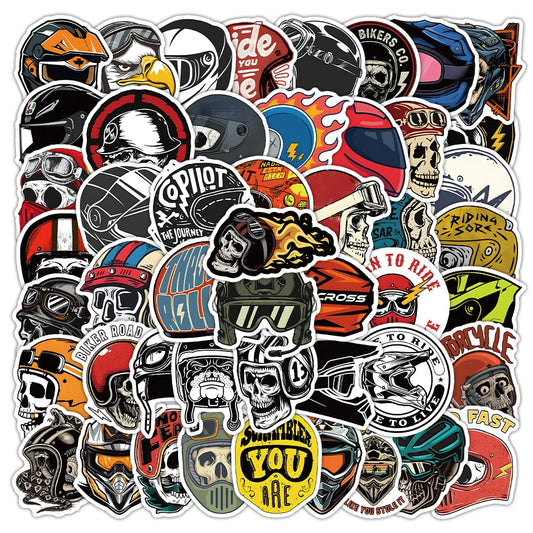 Biker Sticker-Pack – Wasserfeste Totenkopf-Vinyl-Decals (10, 30 oder 50 Stück)