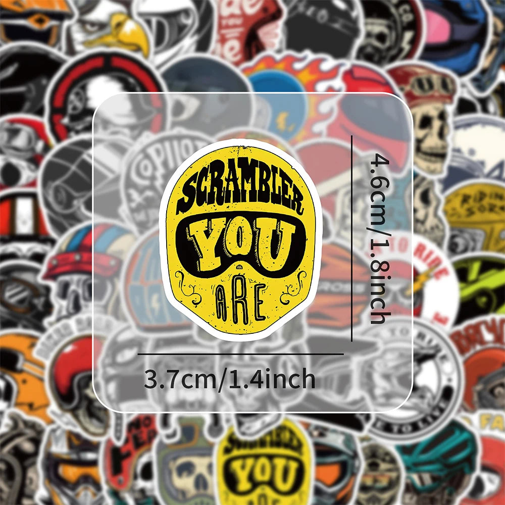 Biker Sticker-Pack – Wasserfeste Totenkopf-Vinyl-Decals (10, 30 oder 50 Stück)