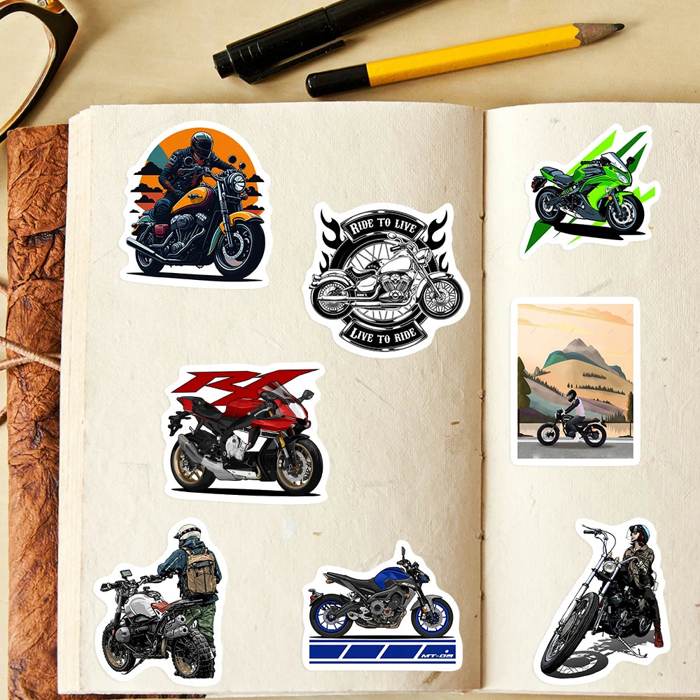MotoSport & Racing Biker Sticker-Pack – Wasserfeste Motorrad- & Racing-Vinyl-Decals