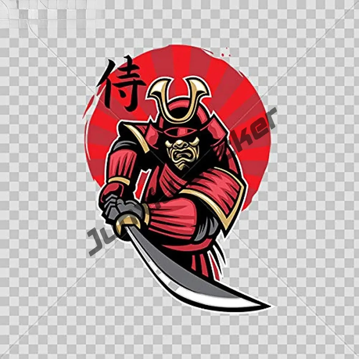Japanische Oni & Samurai Vinyl-Sticker – Reflektierend & Wasserfest