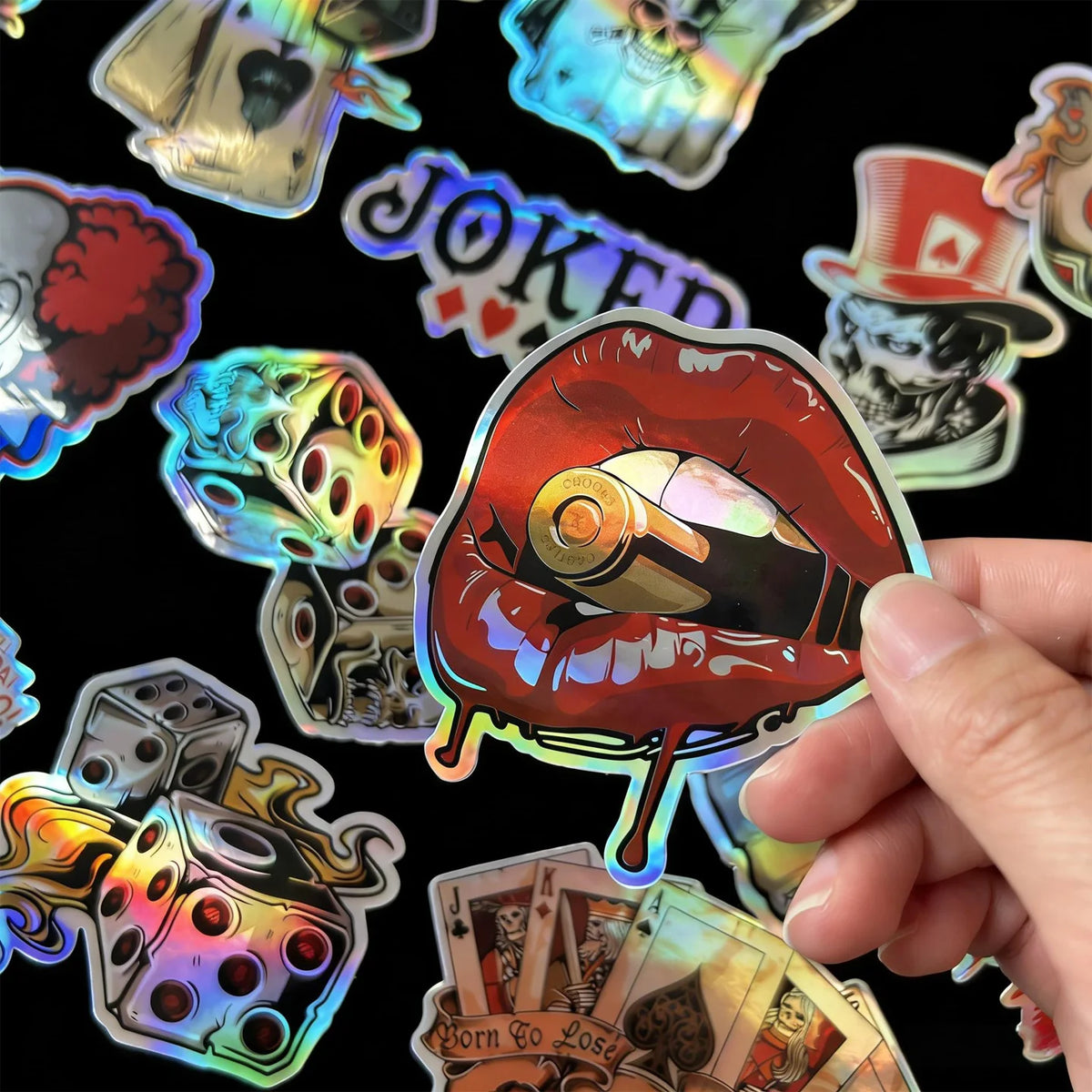 Glänzende Sticker - Hochqualitativ, Regenbogenfarbig und Wasserfest ( 30 Stück )