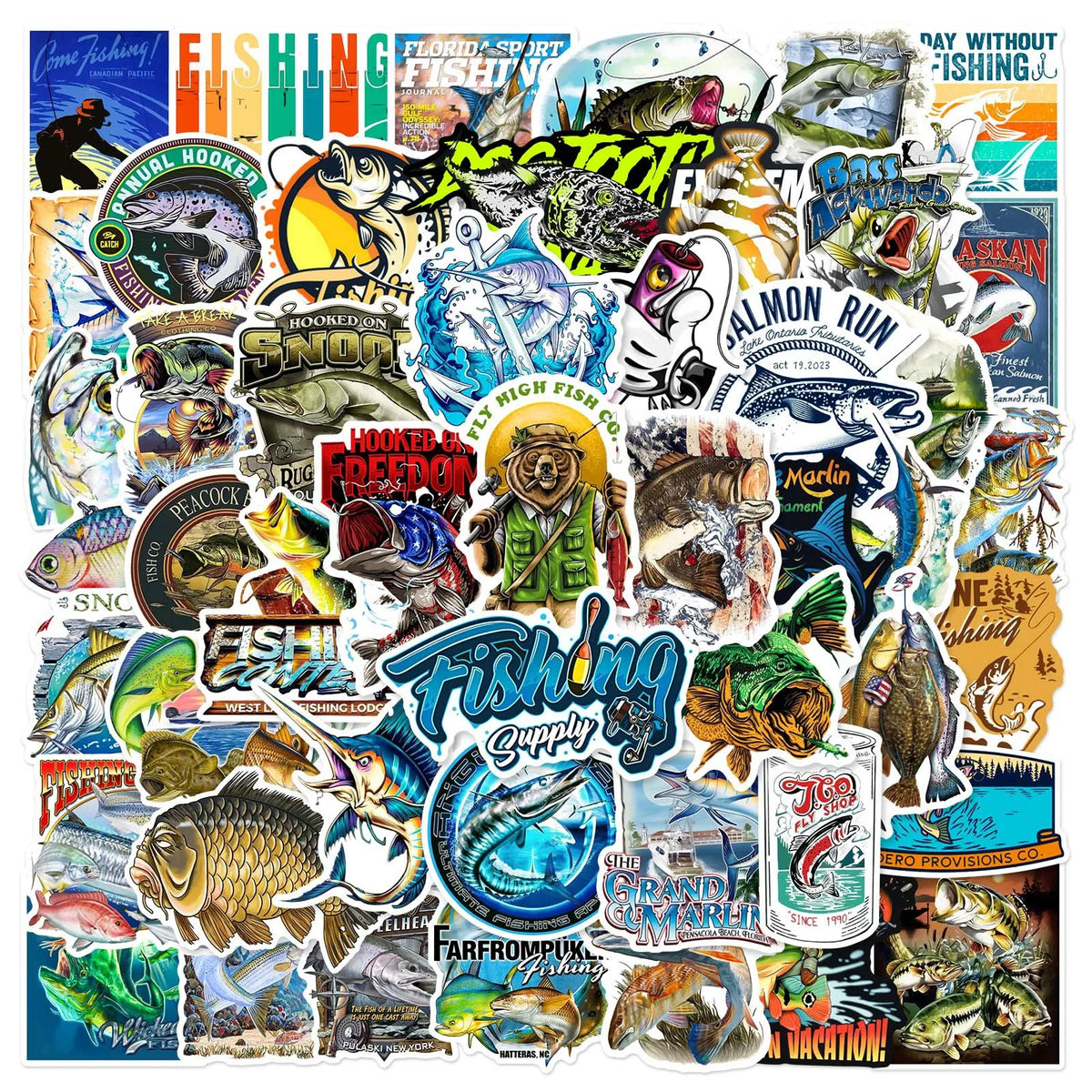 50er-Set Outdoor & Biker Sticker Pack – Wasserdicht