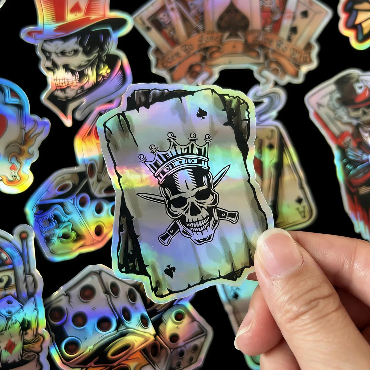 Glänzende Sticker - Hochqualitativ, Regenbogenfarbig und Wasserfest ( 30 Stück )