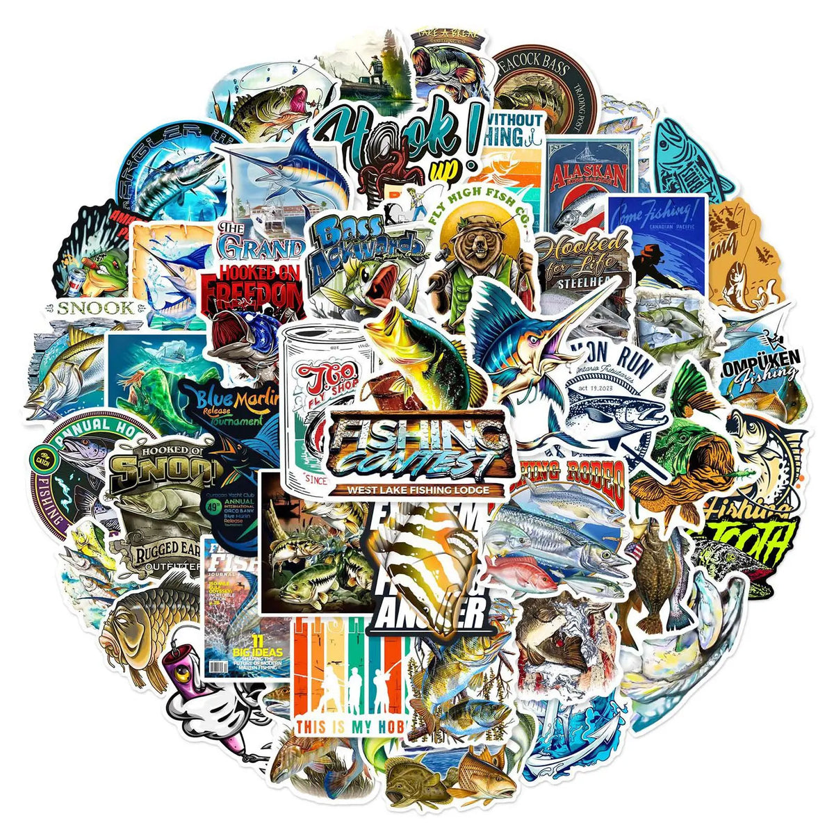 50er-Set Outdoor & Biker Sticker Pack – Wasserdicht