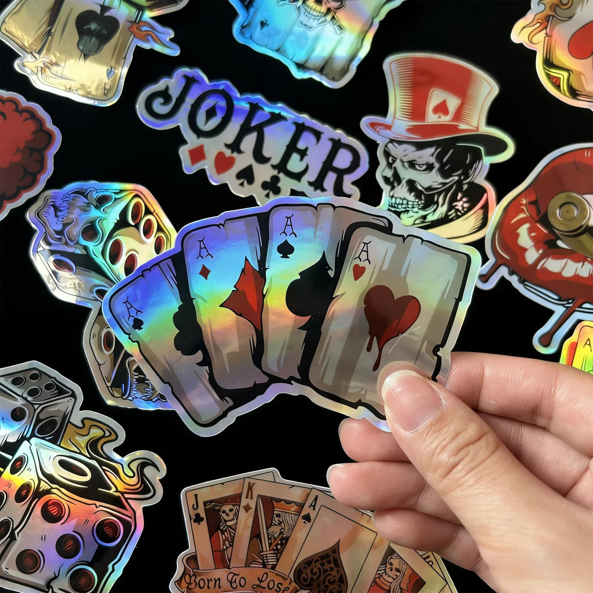 Glänzende Sticker - Hochqualitativ, Regenbogenfarbig und Wasserfest ( 30 Stück )
