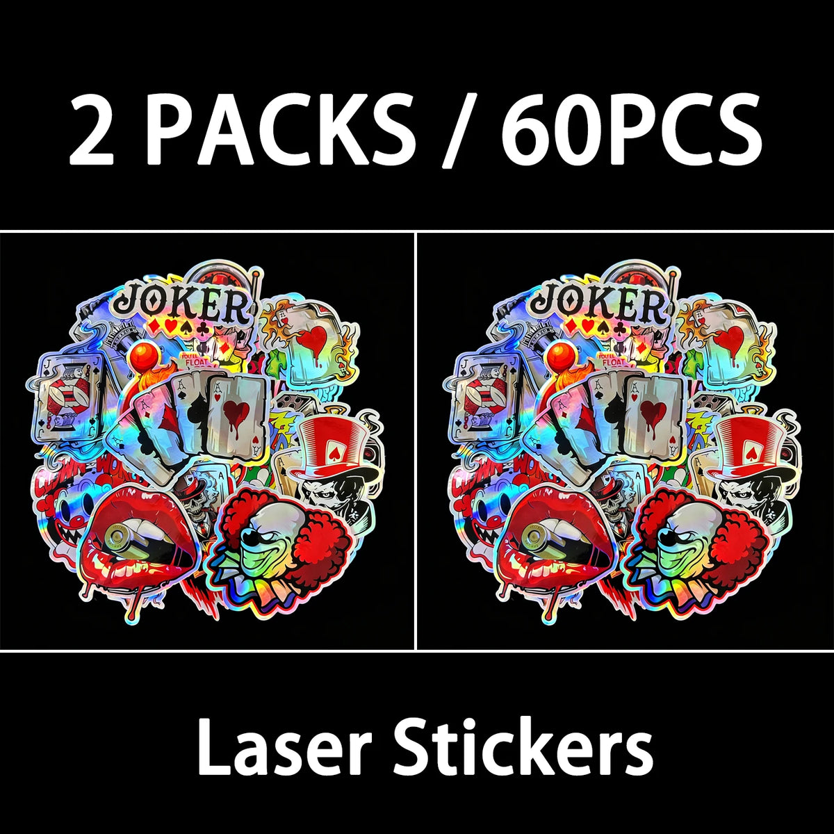 Glänzende Sticker - Hochqualitativ, Regenbogenfarbig und Wasserfest ( 30 Stück )
