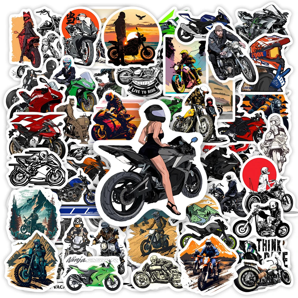 MotoSport & Racing Biker Sticker-Pack – Wasserfeste Motorrad- & Racing-Vinyl-Decals