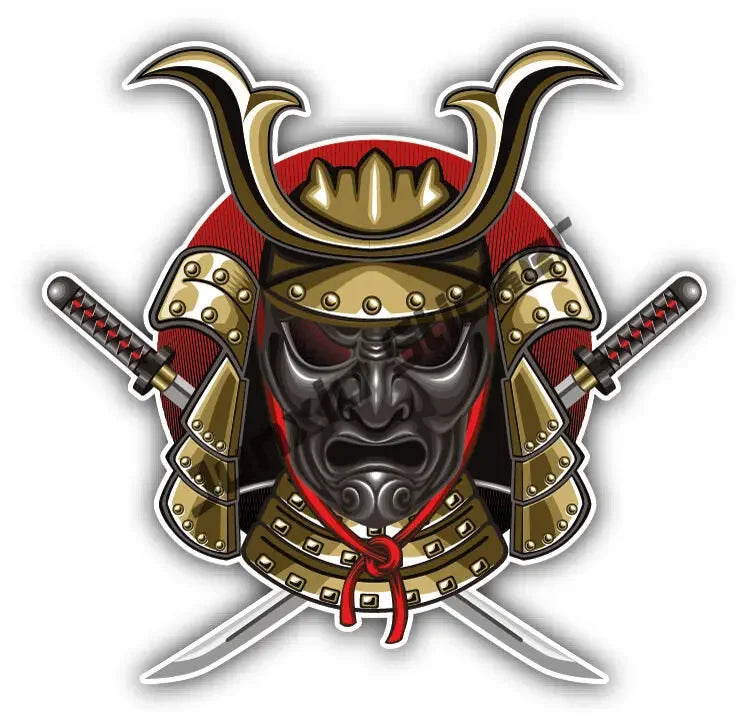Japanische Oni & Samurai Vinyl-Sticker – Reflektierend & Wasserfest