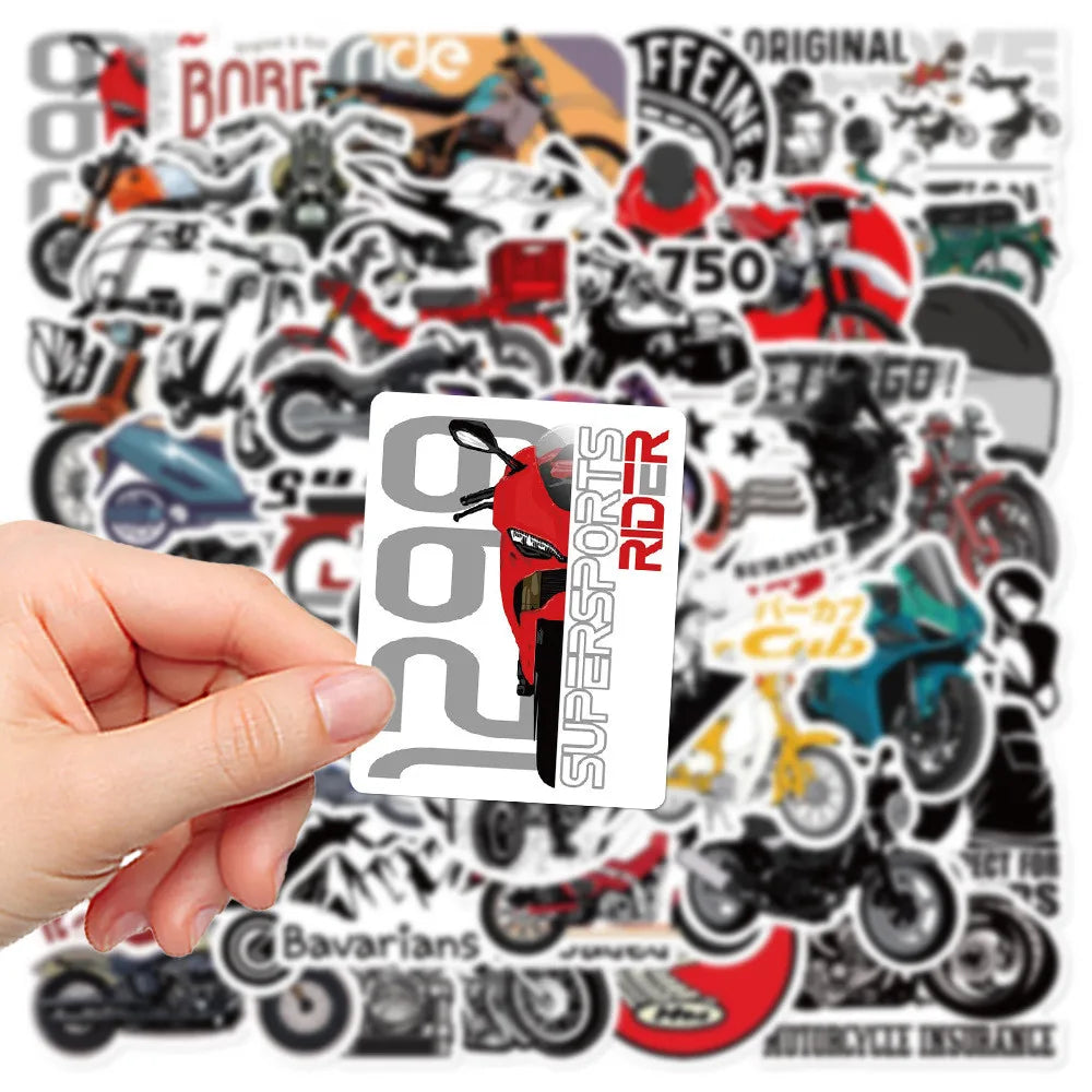Vintage Motorcycle Sticker-Pack – Wasserfest (50 Stk.)