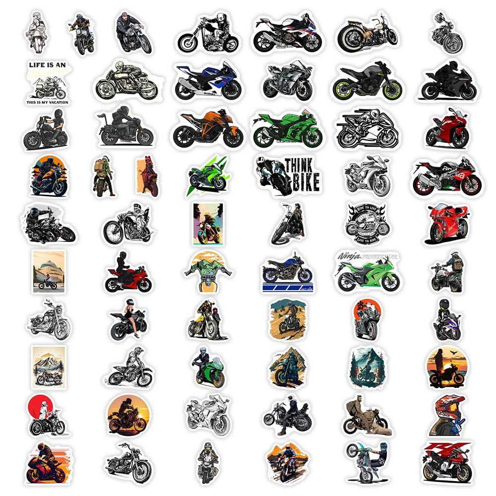 MotoSport & Racing Biker Sticker-Pack – Wasserfeste Motorrad- & Racing-Vinyl-Decals