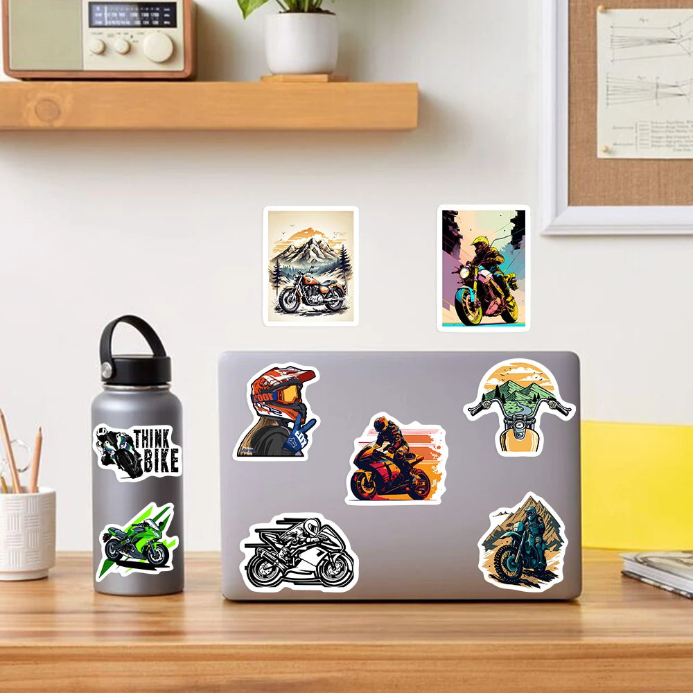 MotoSport & Racing Biker Sticker-Pack – Wasserfeste Motorrad- & Racing-Vinyl-Decals